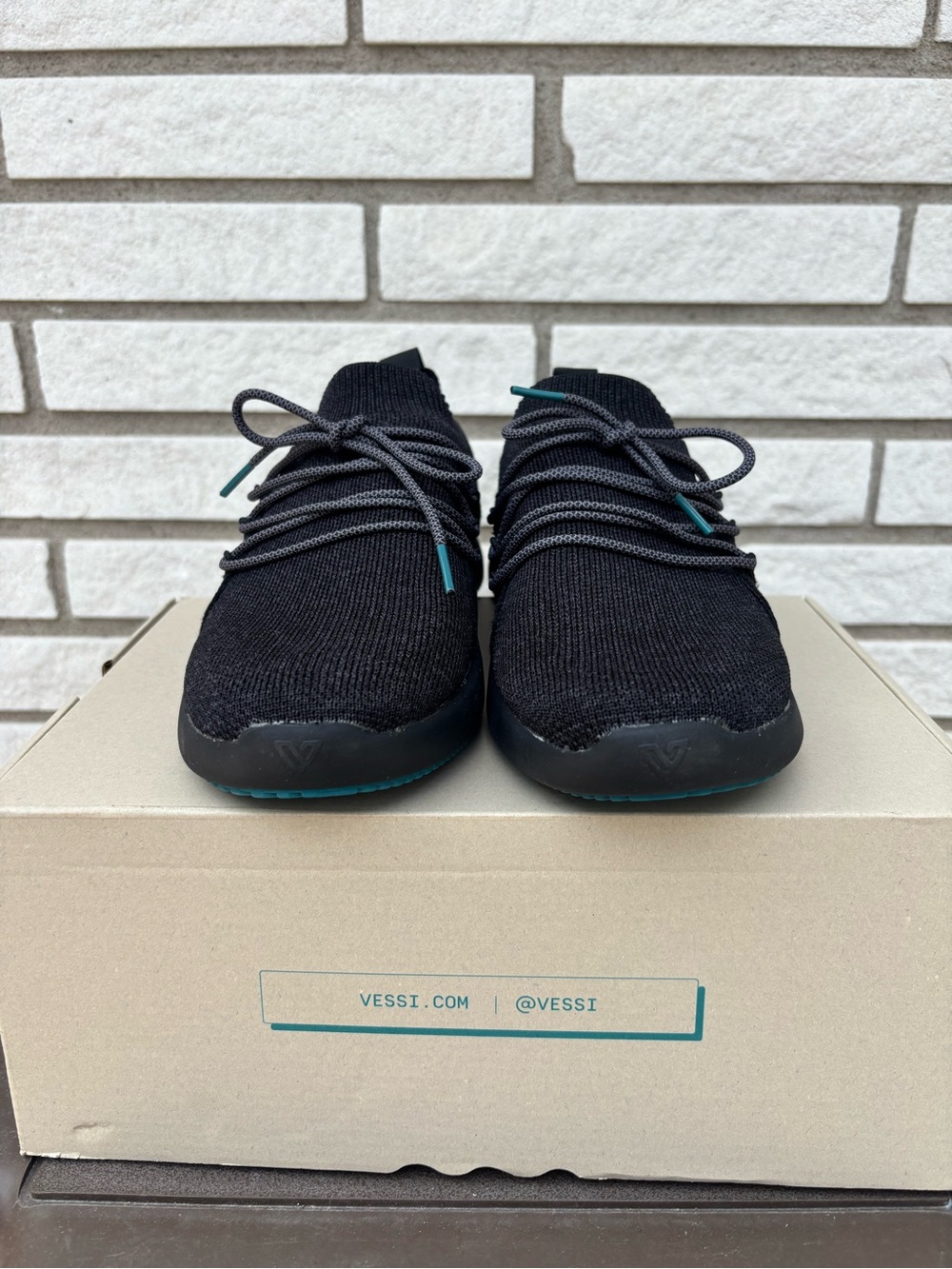Vessi Black Knit Athletic Slip-On Sneakers Waterproof Size 8